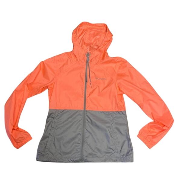 Columbia Women's Center Ridge Windbreaker Jacket Coral/Gray Sz Small - Picture 1 of 8